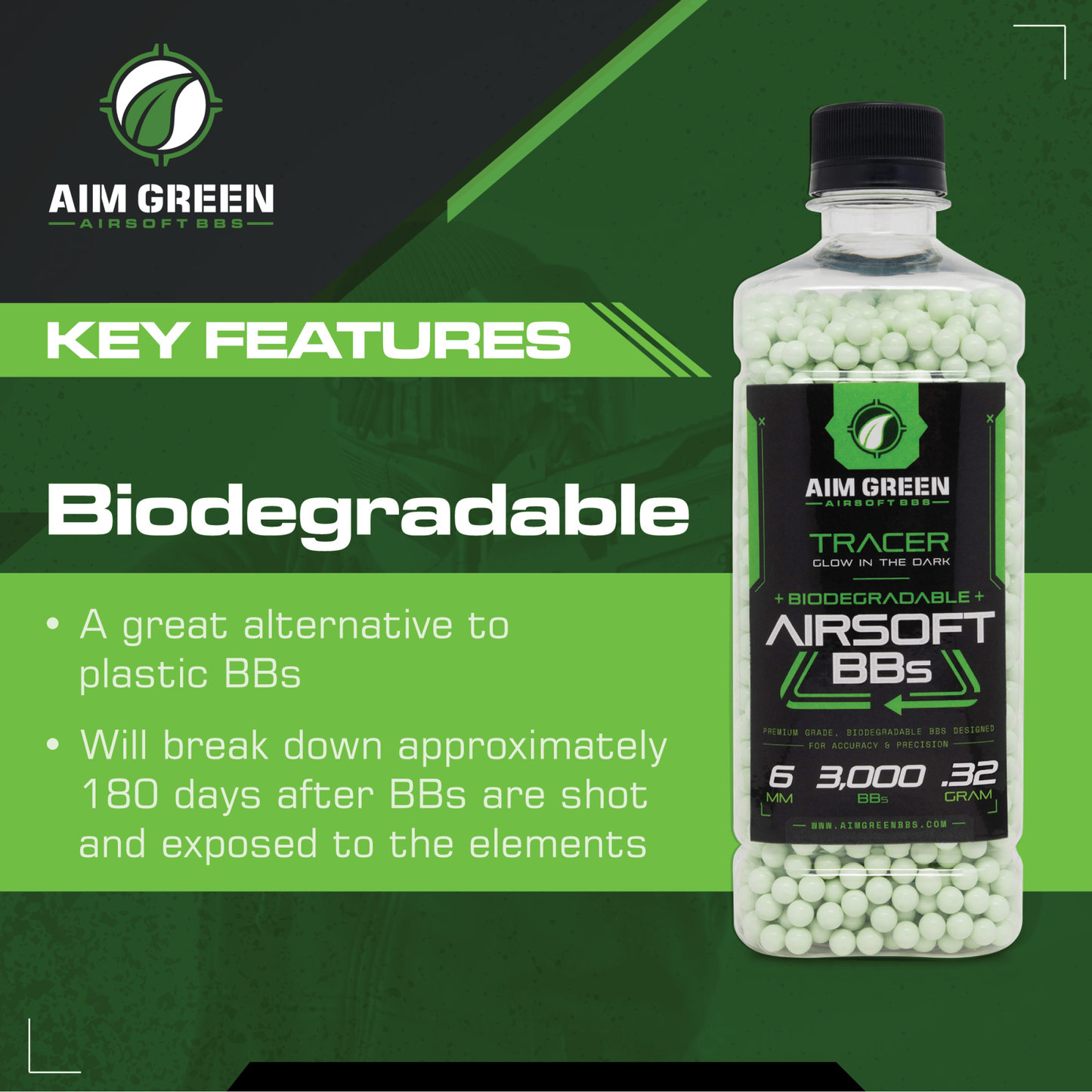 Tracer Biodegradable Airsoft BBs