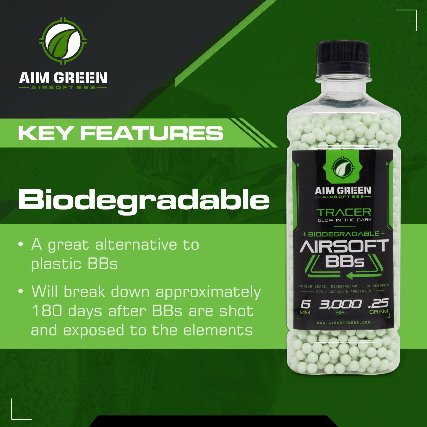 Tracer Biodegradable Airsoft BBs